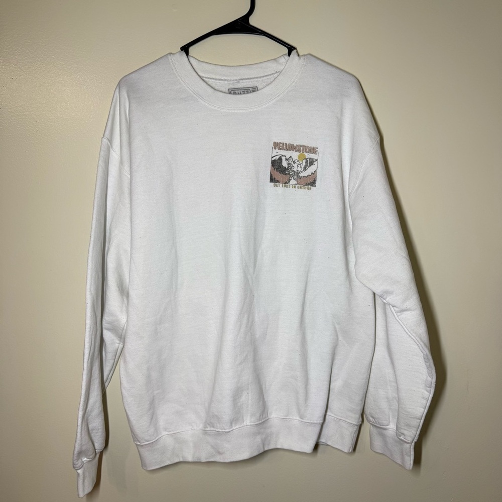 White Graphic Yellowstone “Get Lost in Nature” Sweatshirt